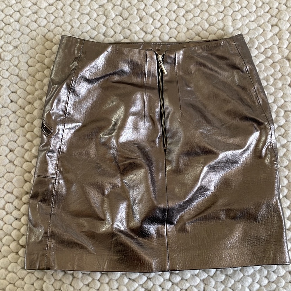 Blank NYC metal real leather mini skirt 24 - Picture 3 of 3